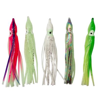 China Sl0018 Rubber Artificial Spinner Lures Kit Jig Bait Fishing Lures Cuttlefish Sleeve Squid Skirt for sale