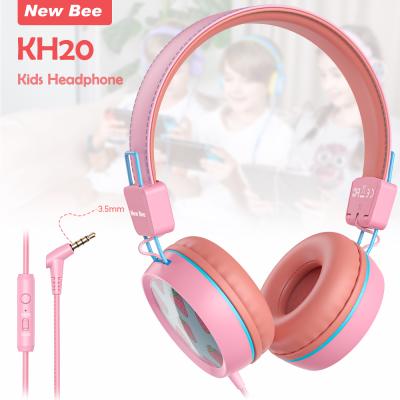 China Foldable Headphones+Portable Kids Earphone Cable PC Computer Gaming Headset With 3.5mm Cable For Girls Gifts Pink Earbuds For Kids for sale