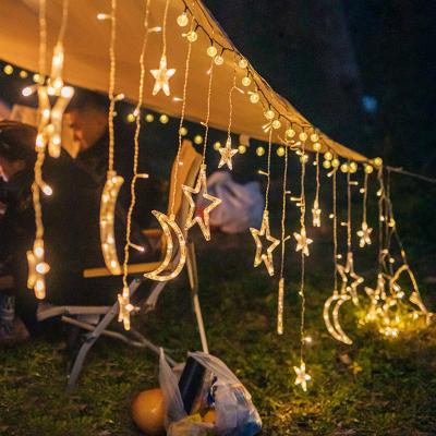 China Waterproof Solar Powered Landscape LED Bulbs Lamp Moon Colorful Stars String RGB Atmosphere Light For Festival FCC Certification for sale