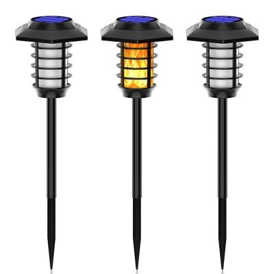 China Waterproof Solar Powered LED Garden Stake Pin Landscape Lamp Flame Fire Lawn Light Warm White Auto For Yard CE Certification for sale