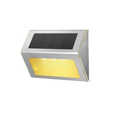 China IP 65 Shell Solar Charging LED Light Induction Tempered Glass Outdoor Waterproof Stainless Body Sensor Light For Garden Steps CE Certification for sale