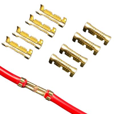 China 100/200/1000pcs 453 Gold Tag 0.3-1.5mm2 Cold U Terminal Inserts Connectors Small Teeth Fascia Terminal for sale