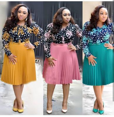 China Other New Africa Style Chiffon Dress Made Suit Pleated Skirt Dress for sale