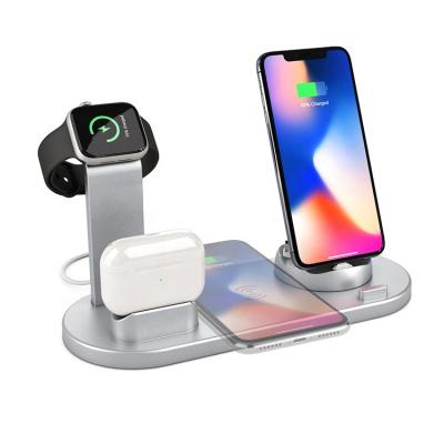 China 10W QI Wireless Charging Eco 10w Qi Certified Sublimation Fast Type C 4 in 1 Wireless Charger Stand Receiver for Different Phones for sale