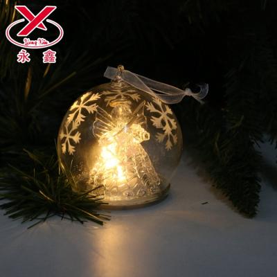 China Christmas decoration supplies glass ornament hanging lead glass ball lead glass angel for sale