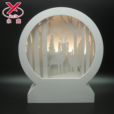 China Christmas Decoration Supplies Glass Christmas Deer LED Ornaments Supply Items for sale