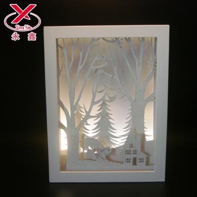 China Christmas Decoration Supplies Christmas Decoration LED Glass Ornaments Home Decor With Snow Scene for sale