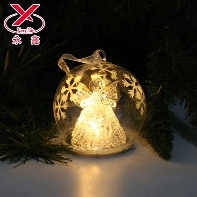 China Christmas Decoration Supplies Angel Wings Christmas Lead Glass Ball Angel Ornament for sale