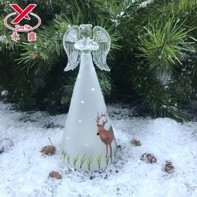 China China Glass Angel With LED Angel Glass Led Light Bottle for sale