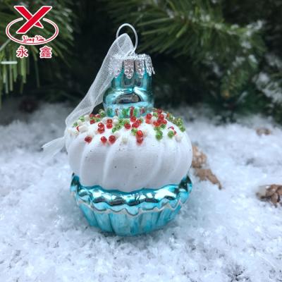 China China Hand Blown Glass Figurines Christmas Tree Ornaments Cup Cake Mold for sale