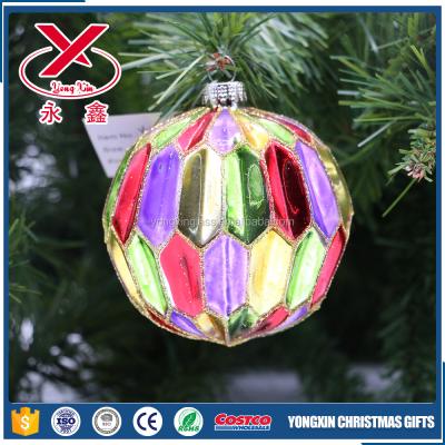 China China Hand Painted Irregular Christmas Hanging Colorful Glass Ball for sale