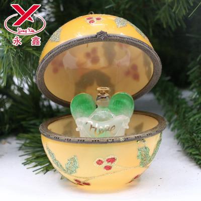 China Christmas Handmade Open Ornaments Christamas Tree Decoration Decor Glass Ball for sale