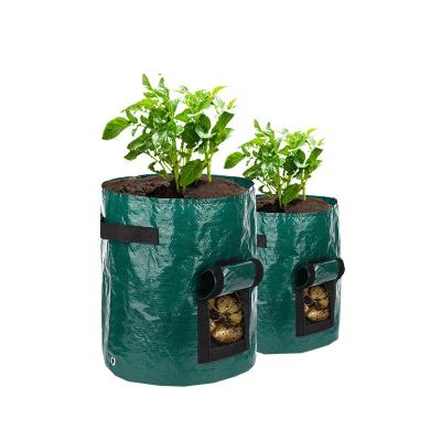 China Eco-Friendly 10 Gallon Garden Potato Vegetable Planter Grow Bags With Access Flap for sale