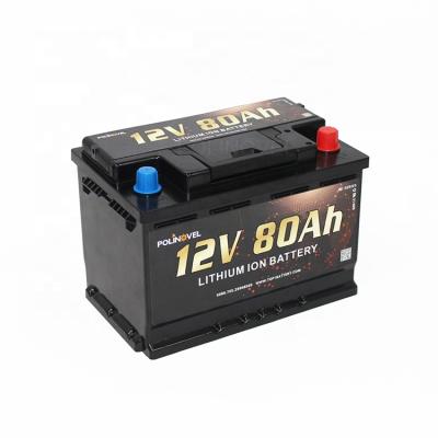 China Home Appliances Polinovel Energy Storage RV Solar Boat Caravan Lifepo4 Ion Lithium Battery 12v 80ah for sale