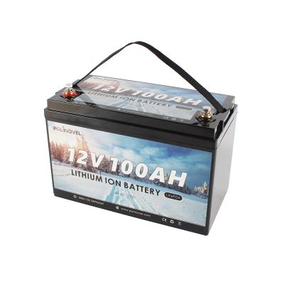 China Wholesale Home Appliances Polinovel Package RV Heated Solar Lifepo4 12V 100Ah Lithium Ion Battery for sale