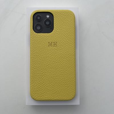 China Shockproof PU Leather Phone Case for iPhone 13 pro Max Phone Cover for iPhone 13 pro Max Mobile Leather Case Yellow for sale