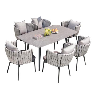 China Nordic Durable Outdoor Outdoor Patio Garden Rattan Table And Chair Outdoor Occasional Table And Chairs for sale