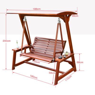 China Modern Outdoor Garden Yard Swing Rocking Chair Balcony Leisure Chair Home Outdoor Hanging Solid Wood Swing Chair Deck Swing for sale