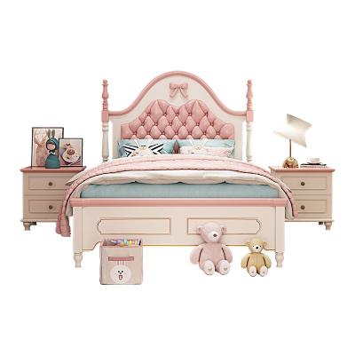 China Modern Girl Pink Princess Bed 1.2m 1.5m Single Bed Girl Heart Boxed Storage Bed for sale