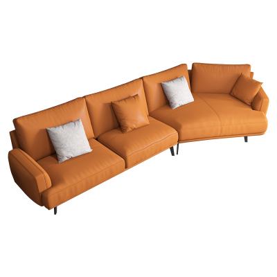 China Other European style living room furniture factory wholesale price modern leather solid wood sofa set environmental friendly leather for sale