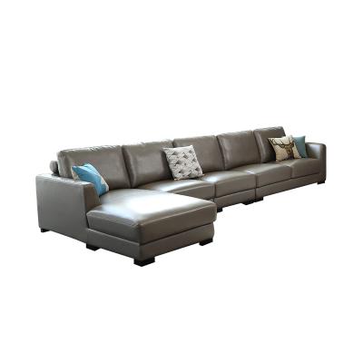 China Low Sofa Modern Single Layer Cowhide Leather Modern Living Room Full Leather Sofa Bottom Sofa for sale