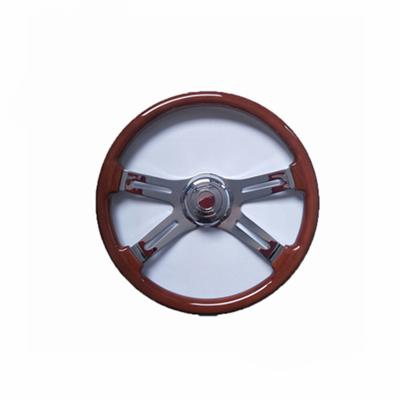 China Wooden 4 Inch 18 Spoke Solid Wood Steering Wheel For Freightliner Colombia Truck for sale