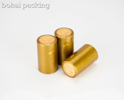 China heat sensitive golden top pvc capsule China supplier factory manufacturer gold capsules wine bottle pvc shrink capsule for sale