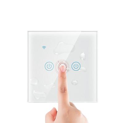 China TUYA USA EU Smart Wifi Switch 1/2/3 Touch Wall Strip Light Switch Panel Lamp Multi-Purpose Glass Smart Wifi Switch for sale