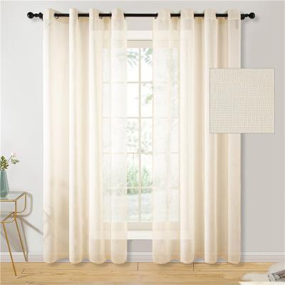 China keerjia Modern Minimalist Insulated Solid Color Window Screen Living Room Bedroom Tulle Linen Curtains for sale