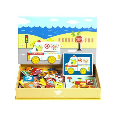 China Cartoon Toy Early Educational 3D Magnetic Puzzle Toys Sticker Dress Up Game For Kids for sale