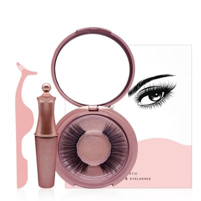 China Waterproof To Customize Lash Packaging Private Label Magnetic Eyeliner Eyelashes Set 10 Magnet 25 Mm 3D Mink Eyelash for sale