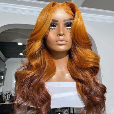 China Honey Brown Ombre Color Super Wave Wig Real Virgin Human Hair Super Wave Cuticle Aligned Brazilian Hair Full Lace Wig for sale