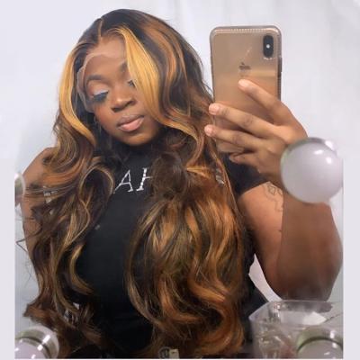 China Glueless HD Full Lace Wig Remy Hair Bleached Knots Body Wave Full Lace Wigs Superb Brown Color Virgin Hair for sale