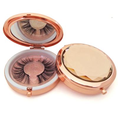 China Natural Soft Custom Eyelash Packaging 100% Handmade Hair Mink Lashes High Quality Luxurious Mirror Gold Eyelash Sellers Customized Boxes for sale