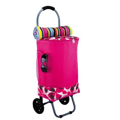 China Waterproof Trolley Picnic Cooler Bag On The Whole Wheels Polyester Supplier Factory China Best Sale OEM for sale