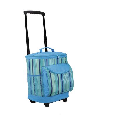 China Waterproof Manufacturers Customized Thermal Trolley Picnic Cooler Rolling Bag With Wheels for sale