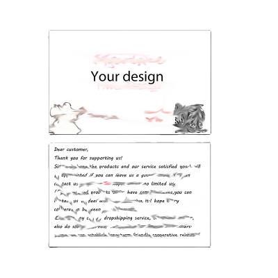 China Greeting Card Customized Card Design Printed by Mgirlshe Custom Paper Wholesale Amazon Gift Certificate Paper Greeting Card Thank You Customer Order Card Greeting for sale