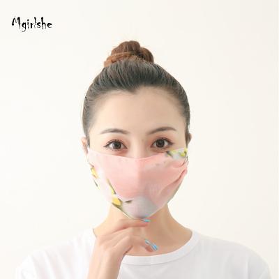 China 2021 Summer Fashion Cooling Facemasking Outdoor Wear Mgirlshe Printed Cheap Reusable Wholesale 3D Flower Face Masking for sale