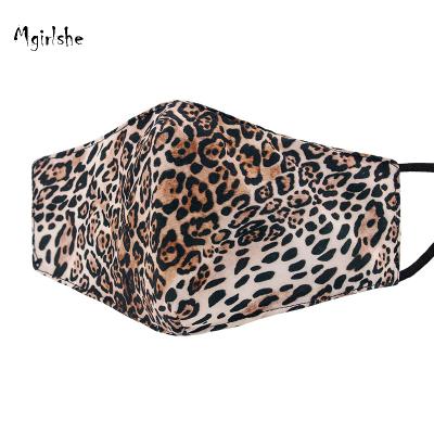 China Mgirlshe 2021 Outdoor Wear Fashion Outdoors Printed Custom Logo Filter Cotton Reusable Face Masking Wear For Men Adult Leopard Masking for sale