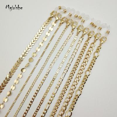 China Fashoin Fashoin Mgirlshe 2021 Wholesale Stand Fashion Gold Masking Chains Necklace For Sunglasses Women Stand Face Chains Masking Gold for sale