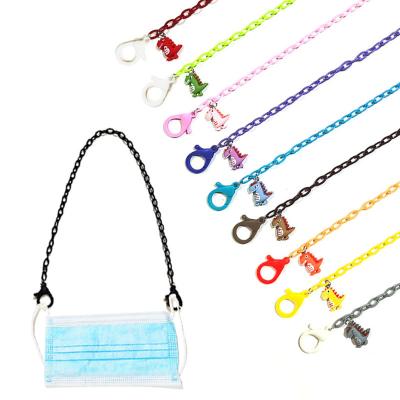 China Mgirlshe's Dinosaur Face Chain Props Multicolor Acrylic Glass Chain Candy Masking Masking Props Soft Chain Holder for sale