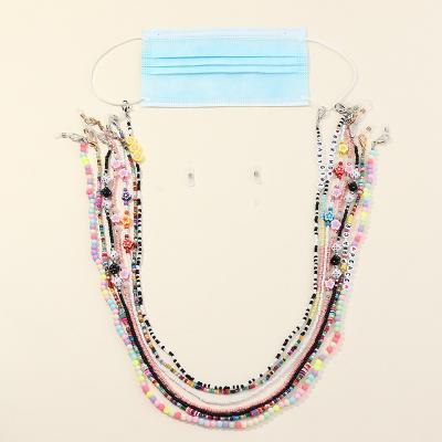 China Mgirlshe Accessories Latest Designs Multicolor Ceramic Glass Beads Sunglasses Chain Accessories Masked Lanyard Necklace Chain Holders for sale