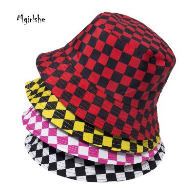 China Mgirlshe Character Bucket Hat Fashion Unisex Lightweight Headwear Plaid Hat Men Outdoor Adult Women Fashion Hat Spring for sale