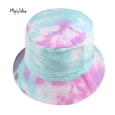 China Character Mgirlshe Character Customized Summer Bucket Hats Fashion Packable Hat Men Women Outdoor Beah Hat Cap Reversible Adult Tie Dye for sale