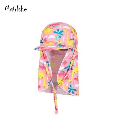 China High Quality Mgirlshe Kids Beach Swim Fin Character Print Cap Dinosaur Stars Cap For Boys And Girls UV Protection Swimming Covered Hats for sale