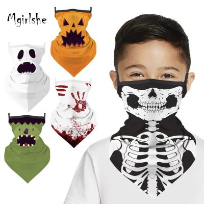 China Mgirlshe Halloween Facemask Outdoor Activities Bandana For Kids Neck Cuff Scarf Seamless Bandanas For Sun Wind Dust Protective Motorcycle for sale