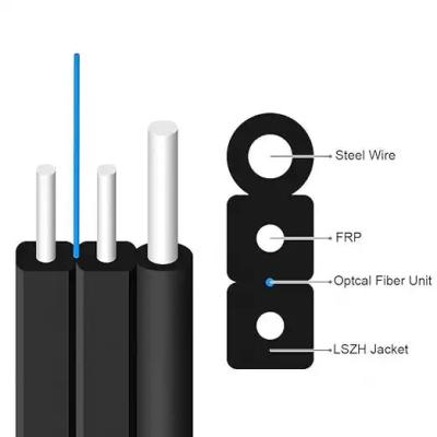 China Communication Indoor Outdoor Fiber Optic Cable SM 1hilo 2 Core Fiber Drop Cable 1km for sale