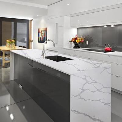 China Anti-pollution white cuarzos engineered slabs veined quartz solid surface for quartz stone dining table for sale