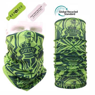 China Recycling/Recycled Plastic Running/Rising/Camping Bottles Material Buffs Magic Tube Scarf 100% RPET Multifunctional Bandana for sale