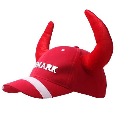 China COMMON 100% Cotton Kids Animal Baseball Cap With Ox Horn Christmas Baseball Cap for sale